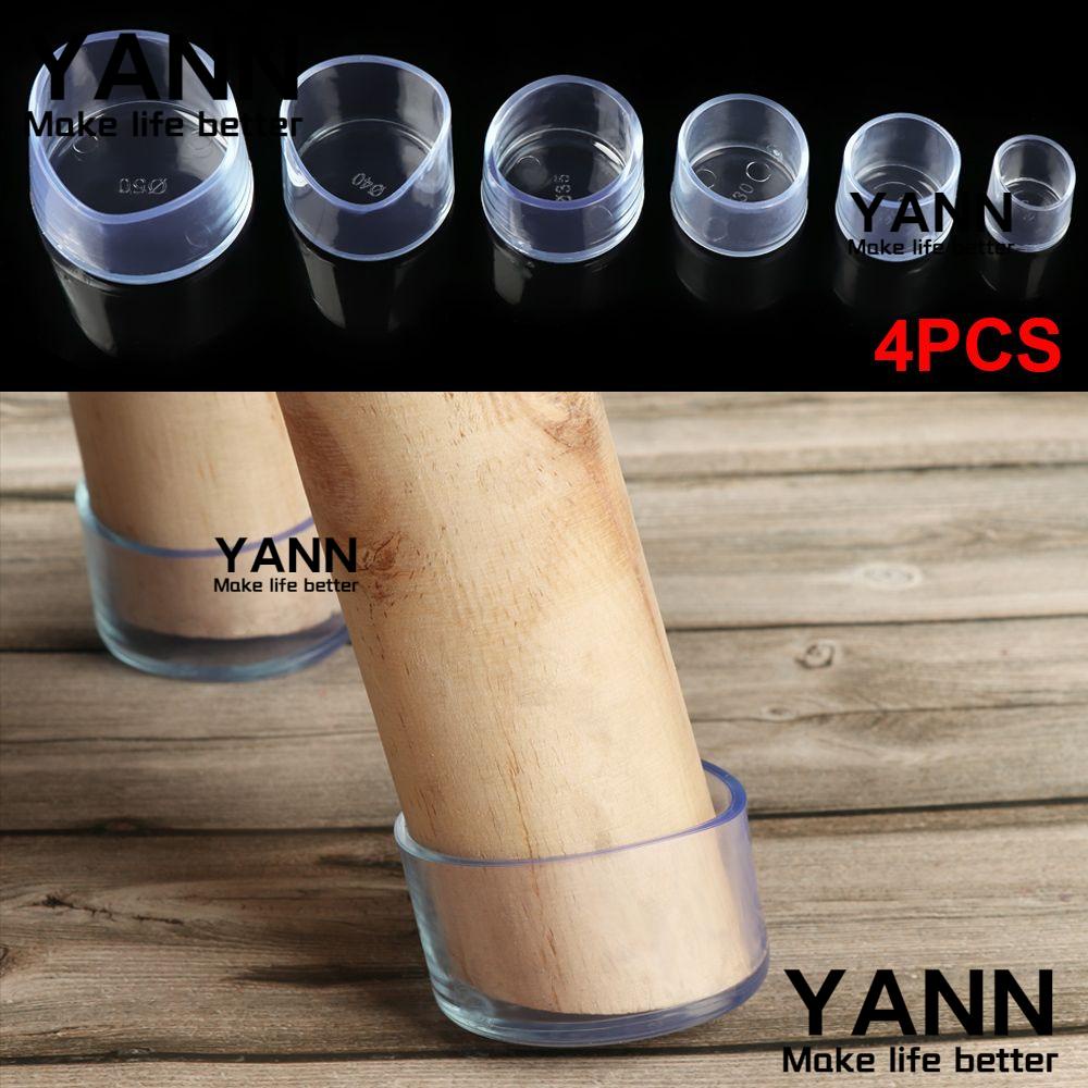 Yann1 แผ่นซิลิโคน ป้องกันพื้น สําหรับรองขาเก้าอี้ 4 ชิ้น ต่อชุด