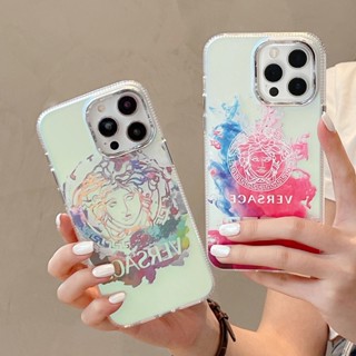 เคสป้องกันโทรศัพท์มือถือ ลายเลเซอร์ สีเงิน สําหรับ iPhone 14ProMax 13 12 11