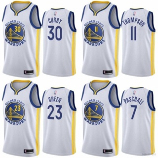 เสื้อกีฬาบาสเก็ตบอลแขนกุด ลาย HQ7 NBA Jersey Golden State Warriors Paschall Green Thomson Curry QH7