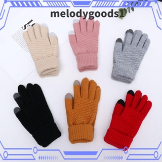 Melodygoods1 ถุงมือ แบบหนา หน้าจอสัมผัส ให้ความอบอุ่น แฟชั่นฤดูหนาว สําหรับผู้หญิง