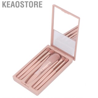 Keaostore Makeup Brushes Set  Lightweight Fine Workmanship Soft 5Pcs Fast Drying with Mirror Box for Home