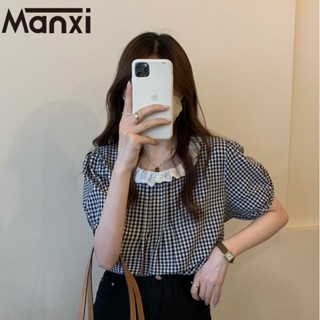 Manxi เสื้อเชิ้ตผู้หญิง เสื้อแฟชั่นผู้หญิง สะดวกสบาย  มีความรู้สึกของการออกแบบ A95K0JM