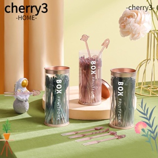 CHERRY3 ส้อมจิ้มผลไม้ ขนมขบเคี้ยว ขนมหวาน ขนาดเล็ก แบบสร้างสรรค์ น่ารัก