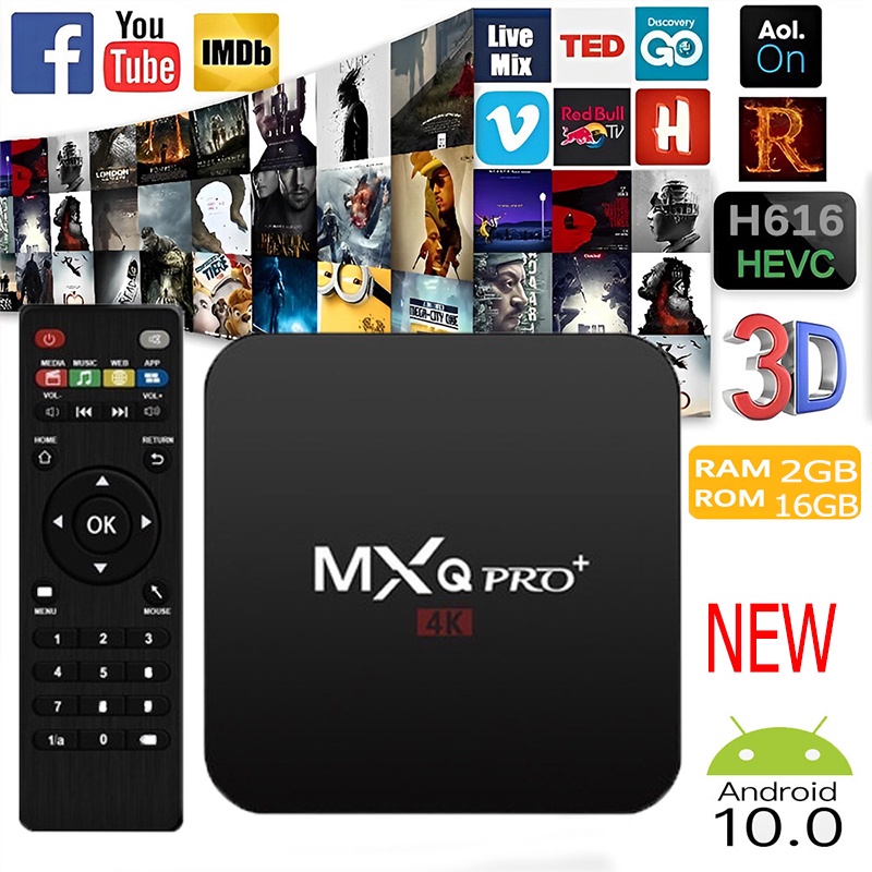 ใหม่สุด TV Box MXQ Pro Smart Box Android 10.0 Quad Core 64bit 2GB/16GB กล่องแอนดรอยน์ สมาร์ท ทีวี