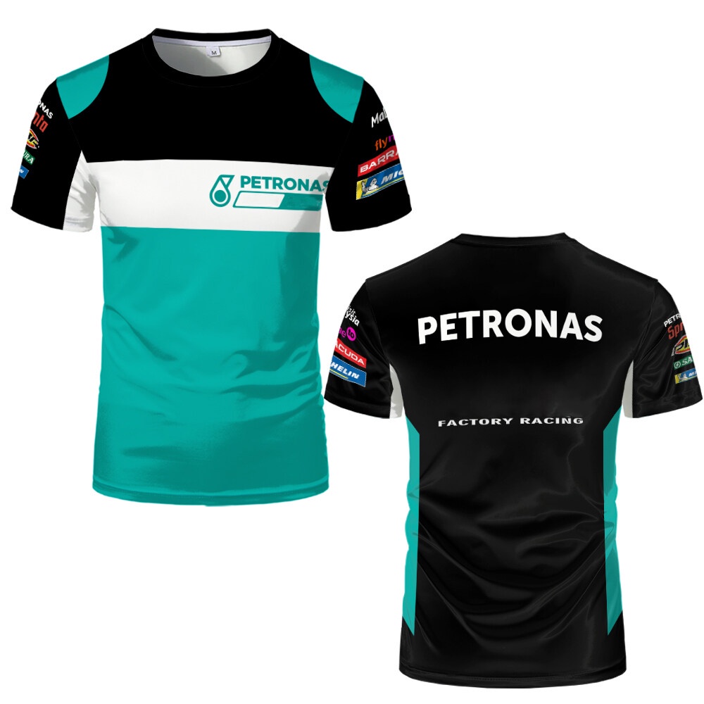 ฤดูร้อนแขนสั้นเสื้อยืด Petronas One AMG ทีมพิมพ์สบายๆรอบคอ Tees Tops
