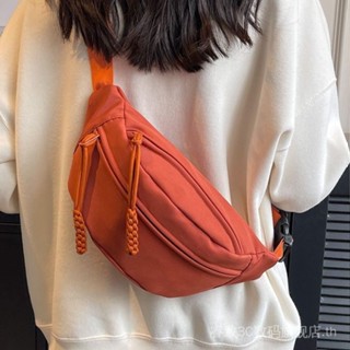 Canvas casual bag womens 2023 new trendy messenger bag summer sports chest bag niche all-match ins waist bag DBVP