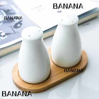 Banana1 ขวดใส่เครื่องปรุง พริกไทย เซรามิค ทําความสะอาดได้ สีขาว