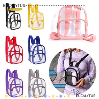 Eutus กระเป๋าถือ PVC ขนาดเล็ก สีพื้น มีซิป สําหรับผู้หญิง