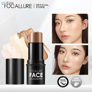 [COD] FOCALLURE 4 Colours Highlighter Contour Stick Soft Smooth Naturally Shimmer Contour Bronzer Face Makeup ↑Eele