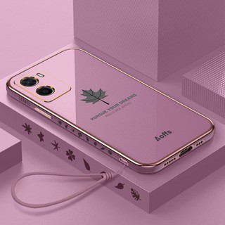 เคส oppo A96 A57 2022 A76 Reno 7Z 5G Reno 7 5G Reno 6 5G Reno5 เคสขอบตรง ใบเมเปิ้ล เคสนิ่ม FY
