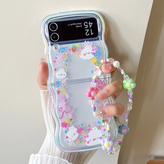 【Fold Wave】เคสโทรศัพท์มือถือ TPU นิ่ม กันกระแทก ป้องกันเลนส์ สําหรับ SAMSUNG Z Flip3 Flip4 Flip5