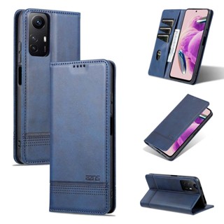 เคสโทรศัพท์หนัง PU นิ่ม กันกระแทก พร้อมช่องใส่บัตร ขาตั้งวาง สําหรับ Redmi 12 Note 12s Redmi12 Note12s case