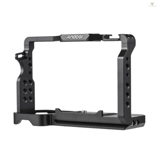 Fw Andoer Camera Cage Aluminum Alloy Camera Video Cage with Cold Shoe Mounts Numerous 1/4 Inch Threads Replacement for  A7C Camera