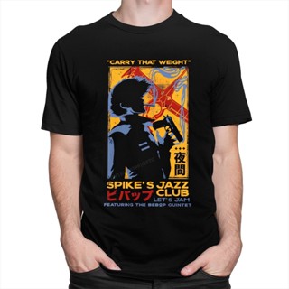 Mens Large T-shirt
 Funny Design Cowbebop Tshirts Cotton Anime Manga Shirt Spike Spiegel Jazz Club T-Shirt MotherS Day