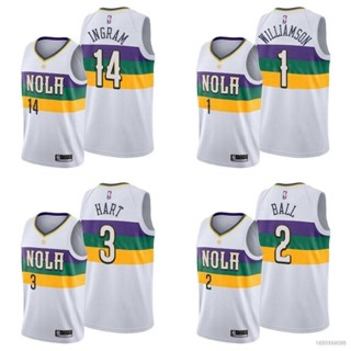 เสื้อกีฬาบาสเก็ตบอล แขนกุด ลายทีม HQ7 NBA Jersey Pelicans Ingram Williamson Ball Hart สไตล์เรโทร QH7