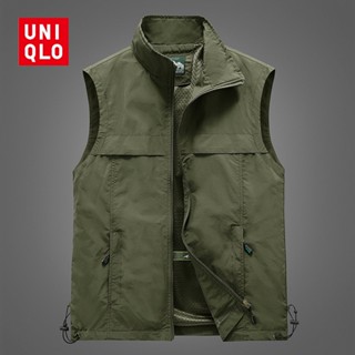 UNIQLO เสื้อกั๊ก หลายกระเป๋า เหมาะกับใส่ถ่ายภาพกลางแจ้ง สําหรับผู้ชาย ไซซ์ M - 5XL