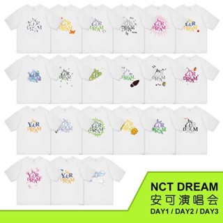 เสื้อยืดแขนสั้นลําลอง คอกลม ผ้าฝ้าย พิมพ์ลาย Kpop NCT DREAM THE DREAM SHOW2 DAY2 MARK RENJUN JENO สําหรับผู้ชาย และผู้หญิง