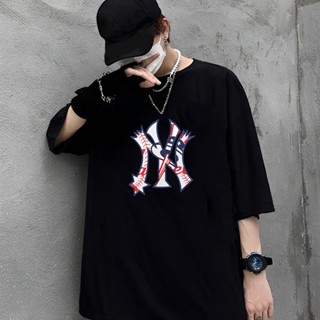 เสื้อยืดคุณภาพดี   คำแนะนำยอดนิยม [S-5XL] Mlb เสื้อยืดลําลอง ผ้าฝ้าย แขนสั้น คอกลม แฟชั่นฤดูร้อน สําหรับผู้ชาย และผู้หญิ