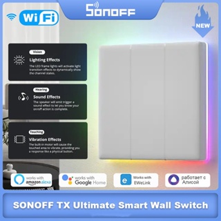 สวิตช์ไฟติดผนังอัจฉริยะ SONOFF TX Ultimate Full Touch Access LED Light Edge Multi-Sensory eWeLink APP ควบคุมด้วยเสียงผ่าน Alexa Google Home