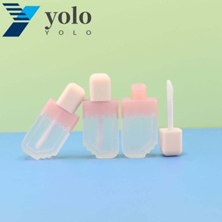 Yolo หลอดลิปกลอส ABS รูปไอศกรีม สีชมพู แบบพกพา 5 มล. DIY