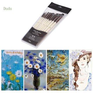 Dudu 10 ชิ้น ปากกาแปรงสีน้ํา ไนลอน แฮร์บรัช เหมาะสําหรับ อเนกประสงค์ ภาพวาดสีน้ํามัน ศิลปิน มืออาชีพ