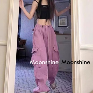 Moon  กางเกงขายาว คาร์โก้ กางเกง เชือกอเมริกันคลาสิค Cargo pants 2023 NEW 072927 คุณภาพสูง Beautiful Stylish Comfortable A90M08Z 36Z230909