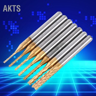 AKTS 1pc ซีเมนต์คาร์ไบด์แกะสลักเจาะ Bit End Mill สำหรับ PCB CNC โรตารี่เสี้ยน 1.0mm-3.175mm