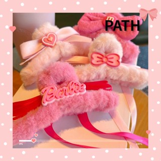 Path กิ๊บติดผม ขนาดใหญ่ สีชมพู สําหรับตุ๊กตาบาร์บี้ 2 ชิ้น