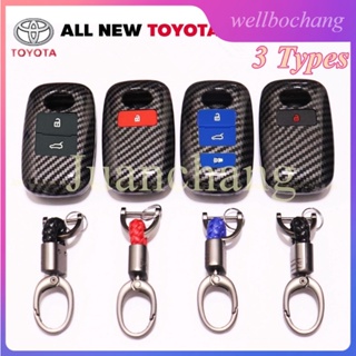 【พร้อมส่ง】เคสกุญแจรถยนต์ คาร์บอนไฟเบอร์ ABS สําหรับ Toyota Yaris ATIV 2022 Raize 2022 Veloz 2021 Avanza 2022