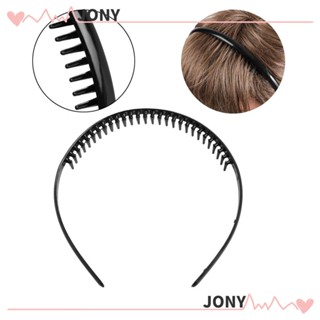 Jy1 ที่คาดผมพลาสติก สีดํา สําหรับผู้ชาย 1/2 ชิ้น