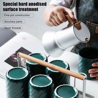 Home&amp;Gardening เครื่องชงกาแฟ Moka Stove เครื่องชงกาแฟโลหะแบบมืออาชีพสำหรับ Home Travel Silver