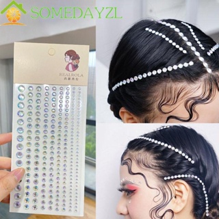 Somedayzl สติกเกอร์เพชรเทียม พลอยเทียม รูปใบหน้า 3D สําหรับตกแต่งเล็บ