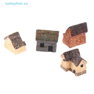 Tuilieyfish หินกระท่อมจิ๋ว สําหรับตกแต่งสวน 4 ชิ้น ต่อชุด