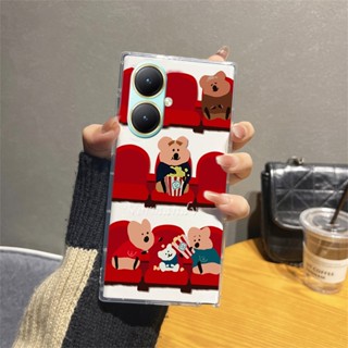 เคสโทรศัพท์มือถือ TPU นิ่ม กันกระแทก ปิดด้านหลัง ลายการ์ตูนหมีเฟรนช์ฟราย น่ารัก สําหรับ VIVO Y27 Y78 Y77 Y76 Y36 Y35 Y22 Y22S Y16 Y02T Y02A Y02 V27 V27E V25 Pro V25E V23 V23E 4G 5G