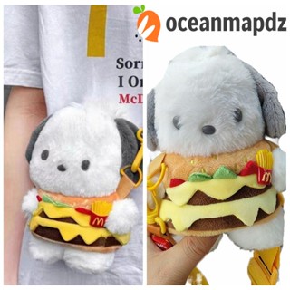 Oceanmapdz กระเป๋าสะพายไหล่ ผ้ากํามะหยี่ขนนิ่ม ลายการ์ตูน Pochacco Hamburger เหมาะกับของขวัญวันเกิด สําหรับเด็กผู้หญิง