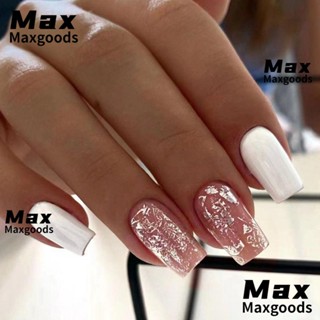 Maxg เล็บปลอมแฟชั่น ลายดอกไม้ สีเหลือง ถอดออกได้ สีดํา สไตล์ฝรั่งเศส สําหรับผู้หญิง