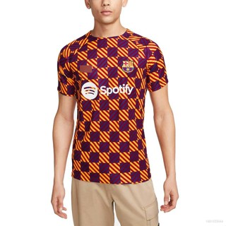 เสื้อกีฬาแขนสั้น ลายทีมฟุตบอล Barcelona Pre Match Raglan พลัสไซซ์ 2023