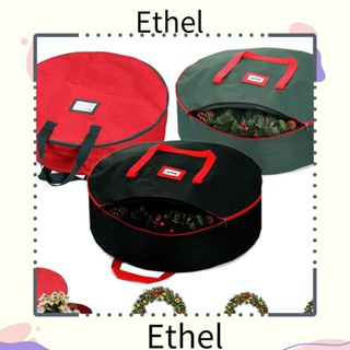 Ethel1 ถุงเก็บพวงหรีดคริสต์มาส สะดวก พับได้ สําหรับตกแต่ง