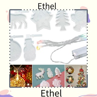 Ethel1 แม่พิมพ์เรซิน อีพ็อกซี่ รูปป้ายแท็กคริสต์มาส สําหรับแขวนตกแต่ง DIY