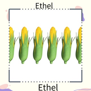 Ethel1 โมเดลข้าวโพดปลอม พลาสติก สีเหลือง สําหรับตกแต่งบ้าน 6 ชิ้น