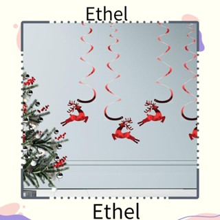 Ethel1 จี้เกลียว รูปเกล็ดหิมะ ซานต้าฟอยล์ สําหรับตกแต่งห้อง