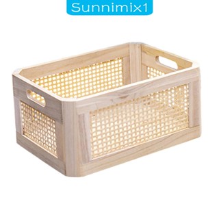 [Sunnimix1] ตะกร้าไม้ สําหรับจัดเก็บเครื่องครัว ตู้กับข้าว