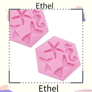 Ethel1 แม่พิมพ์ซิลิโคน ลายธีมนางเงือก สีชมพู 8.5*7.5 ซม. สําหรับทําช็อคโกแลต ช็อคโกแลต 2 ชิ้น