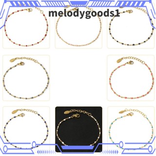 Melodygoods1 สร้อยข้อมือ โซ่ลูกปัดดาวเทียม สีทอง น่ารัก สไตล์โบโฮ