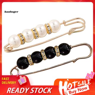 Han Pin เข็มกลัดไข่มุกเทียม ปรับได้ แวววาว สําหรับผ้าพันคอ เสื้อโค้ท