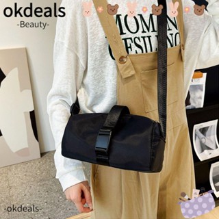 Okdeals กระเป๋าสะพายไหล่ ผ้าไนล่อน สีพื้น สําหรับเล่นกีฬา ฟิตเนส