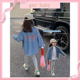 🍓GNR BABY🫐เสื้อแจ็กเก็ตยีน สไตล์เกาหลี สําหรับเด็กผู้หญิง อายุ 3-12 ปี