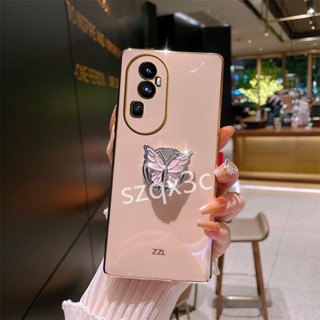 เคสโทรศัพท์มือถือ แบบนิ่ม ลายผีเสื้อ พร้อมแหวนขาตั้ง สําหรับ OPPO Reno10 Pro+ Reno 10 Pro Plus 8 5G A78 4G 2023 OPPOA78