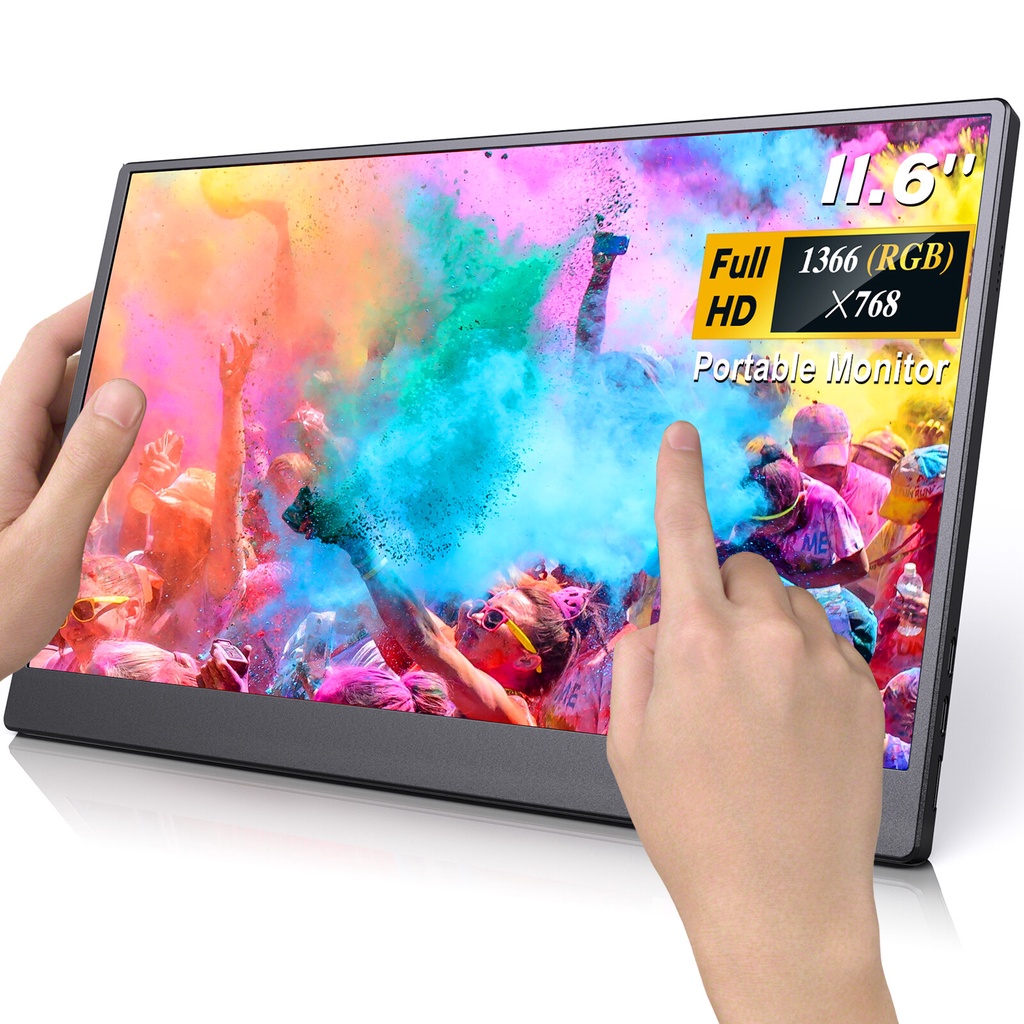 Eyoyo มอนิเตอร์แล็ปท็อป ขนาดเล็ก แบบพกพา 11.6 Portable Small Monitor นิ้ว 1366x768 USB-C HDMI สําหรั
