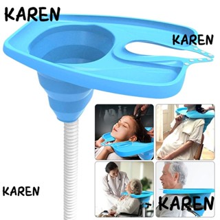 Karen อ่างสระผม อ่างสระผม พับได้ แบบพกพา ปรับสายคล้องคอได้ สําหรับร้านทําผม